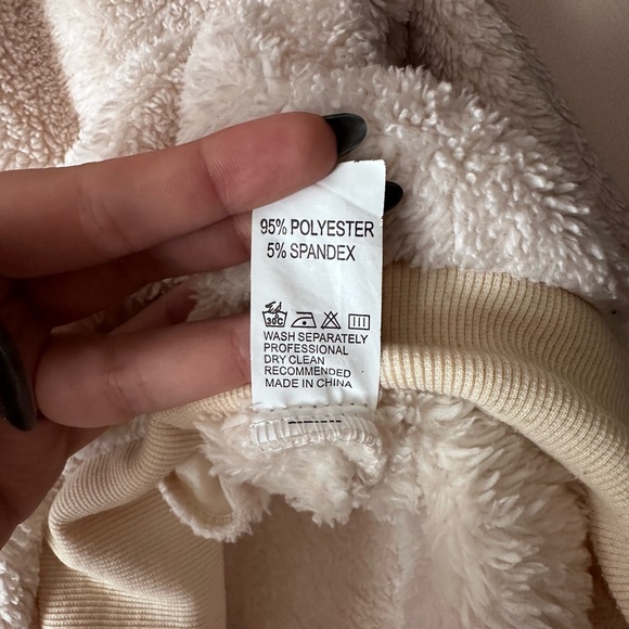 MEROKEETY Women's Long Sleeve Zipper Sherpa Pile Pullover Tops Fleece Sweatshirt - Picture 4 of 4